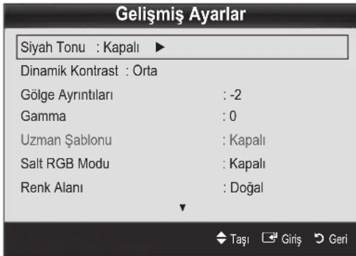 SAMSUNG UE40C9000SW - Gelismis Ayarlar - 1