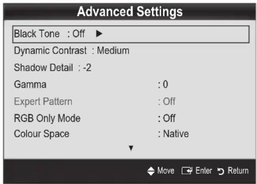 SAMSUNG UE40C9000SW - Advanced Settings - 1