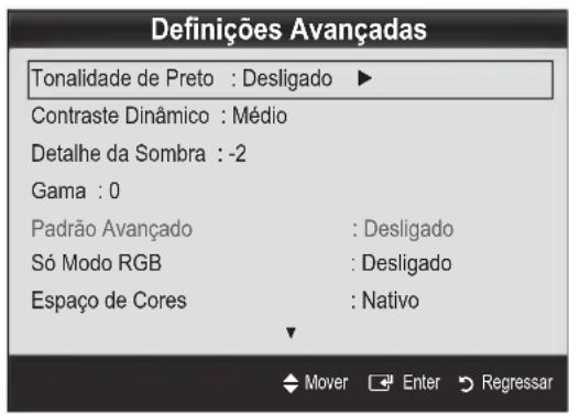SAMSUNG UE40C9000SW - Definições Avançadas - 1