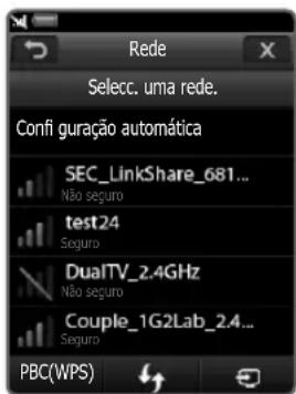 SAMSUNG UE40C9000SW - Como ligar'utilizando a opção PBC (WPS) - 2