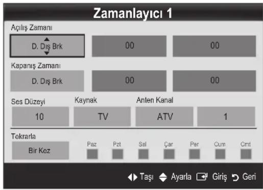 SAMSUNG UE40C9000SW - AÇma / Kapama Zamanlayicisini Ayarlama - 1