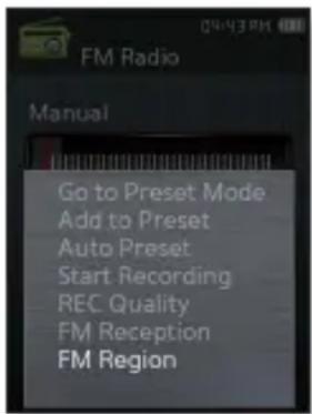 SAMSUNG YPQ2CW - Réglage de la région FM - 1