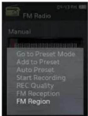 SAMSUNG YPQ2AW - Réglage de la région FM - 1