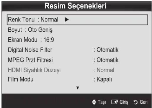 SAMSUNG UE55C6005RW - Resim Seçenekleri - 1