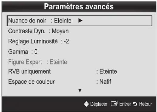 SAMSUNG UE55C6005RW - Paramètres avancés - 1