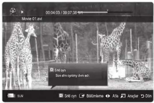 SAMSUNG UE55C6005RW - Film dosyasini kaldi yi erden oynatma (Calmayi Surdur) - 1