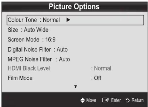 SAMSUNG UE55C6005RW - Picture Options - 1