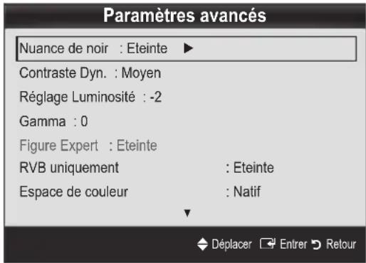 SAMSUNG UE55C6000RK - Paramètres avancés - 1