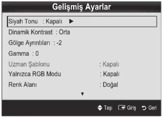 SAMSUNG UE55C6000RK - Gelismis Ayarlar - 1
