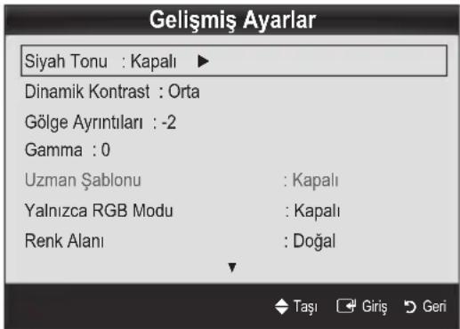 SAMSUNG UE55C6540SK - Gelismis Ayarlar - 1