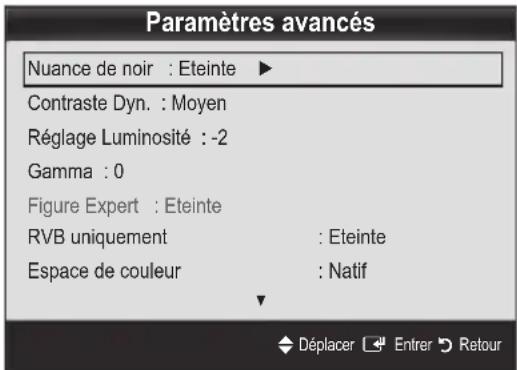 SAMSUNG UE55C6540SK - Paramètres avancés - 1