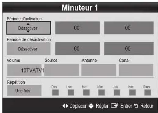 SAMSUNG UE55C6540SK - Réglage de la minuteurie de mise en marche/ arrêt - 1