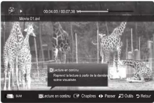 SAMSUNG UE55C6540SK - Lecture d'un fisier video en continu (Reprendre la lecture) - 1