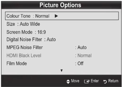 SAMSUNG UE55C6540SK - Picture Options - 1