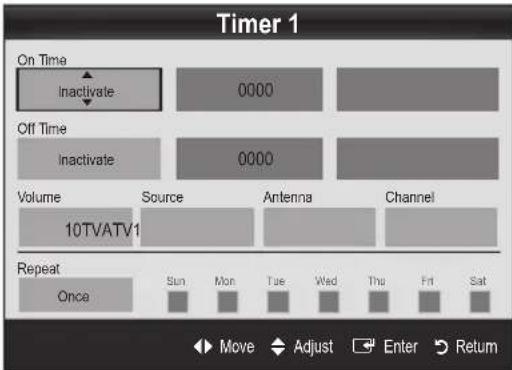 SAMSUNG UE55C6540SK - Setting the On/Off Timer - 1