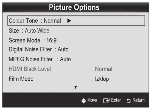 SAMSUNG UE55C6540SK - Picture Options - 1