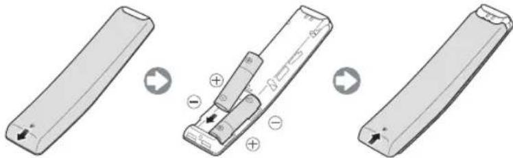 SAMSUNG UE49MU8005T - Installing batteries into the Samsung Smart Remote - 1