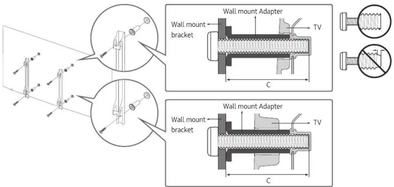 SAMSUNG UE49MU6475U - Mounting the TV on a wall - 2