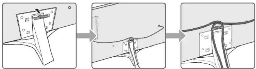 SAMSUNG UE49MU6475U - Fixation des cables à l'aide du guide de cablage - 1
