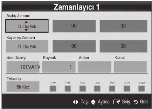 SAMSUNG UE65C8000XW - Açma / Kapama Zamanlayıcısını Ayarlama - 1