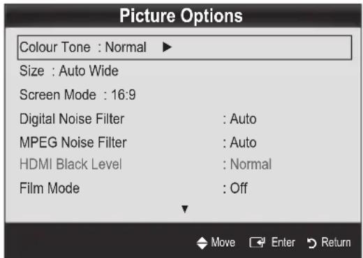 SAMSUNG UE65C8000XW - Picture Options - 1