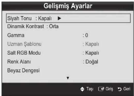 SAMSUNG UE65C8000XW - Gelişmiş Ayarlar - 1