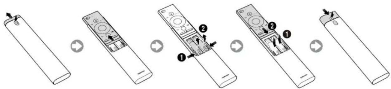 SAMSUNG UE55MU7055T - Samsung Smart Remote paristojen asentaminen - 1