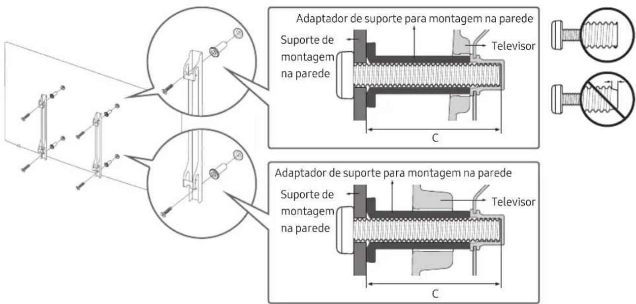 SAMSUNG UE55MU6455U - Montagem do televator numa parede - 2
