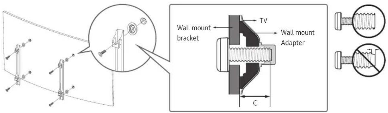 SAMSUNG UE55MU6205K - Mounting the TV on a wall - 2