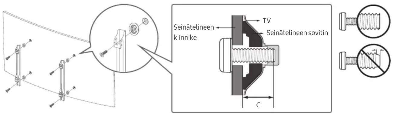 SAMSUNG UE55MU6205K - Television asentaminen seinälle - 2