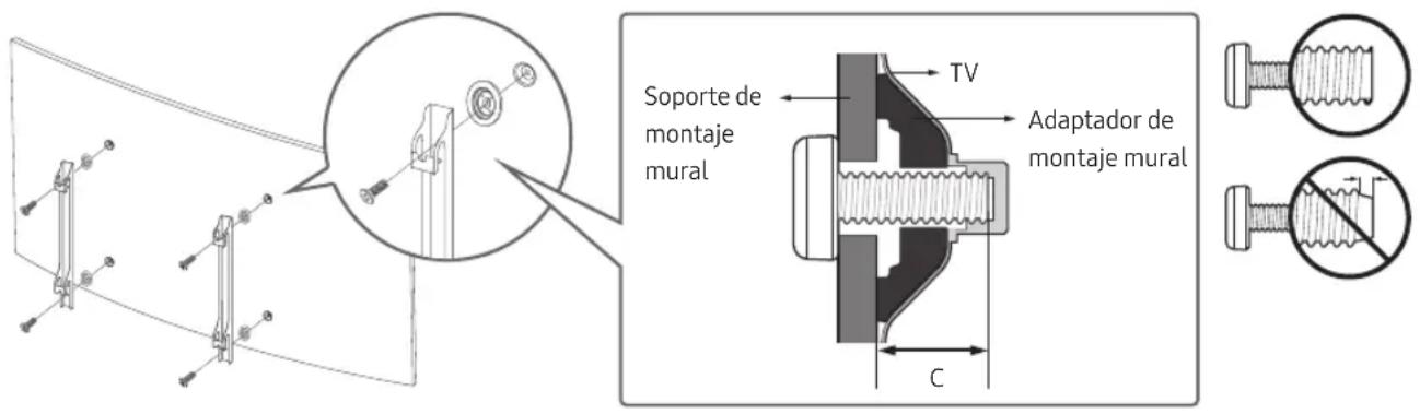 SAMSUNG UE55MU6205K - Instalación del teovisor en una pared - 2
