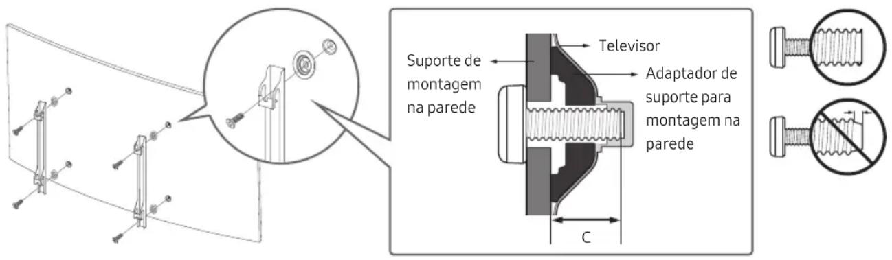 SAMSUNG UE55MU6205K - Montagem do televisor numa parede - 2