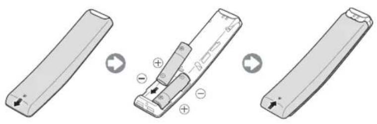 SAMSUNG UE75MU6105K - Colocacion de las pilas en el Samsung Smart Remote - 1