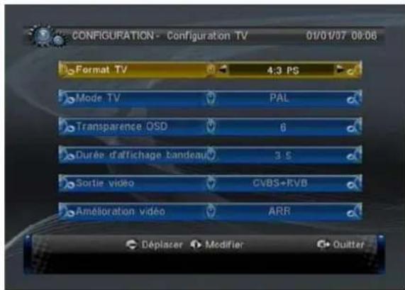 Lenson LT 5010 - Menu configuration TV - 1