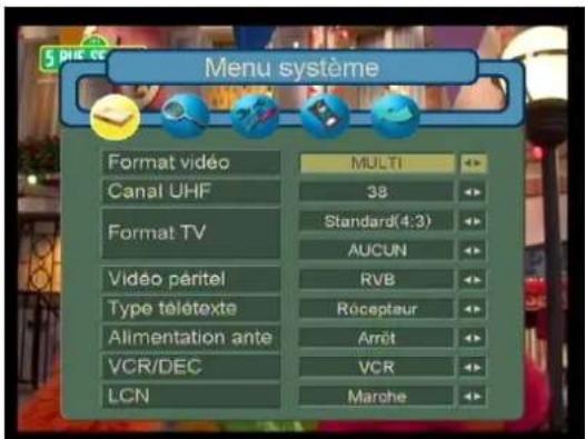Lenson LT 5006 - Menu système - 1