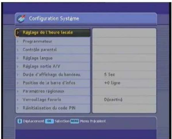 Lenson LD 9000 - Menu « configuration Systeme » - 1