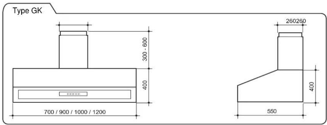 Steel Cucine GK - Afmetingen - 2