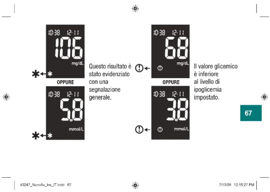 Accu-Chek Aviva Nano - Messaggi del display e soluzione di eventuali errori - 15