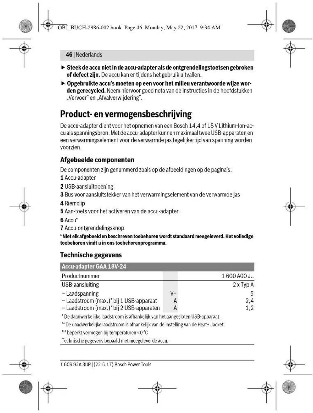 BOSCH GAA 18V24 Professional - Veiligheidsvoorschriften voor de omgang met accu's - 10