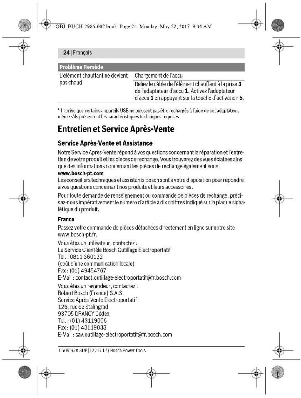 BOSCH GAA 18V24 Professional - Problème Remède - 4