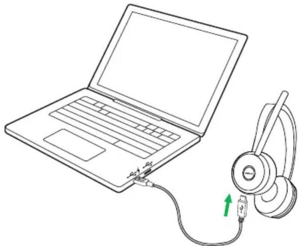 JABRA Evolve 75 - Utilisation du câble de charge USB - 1