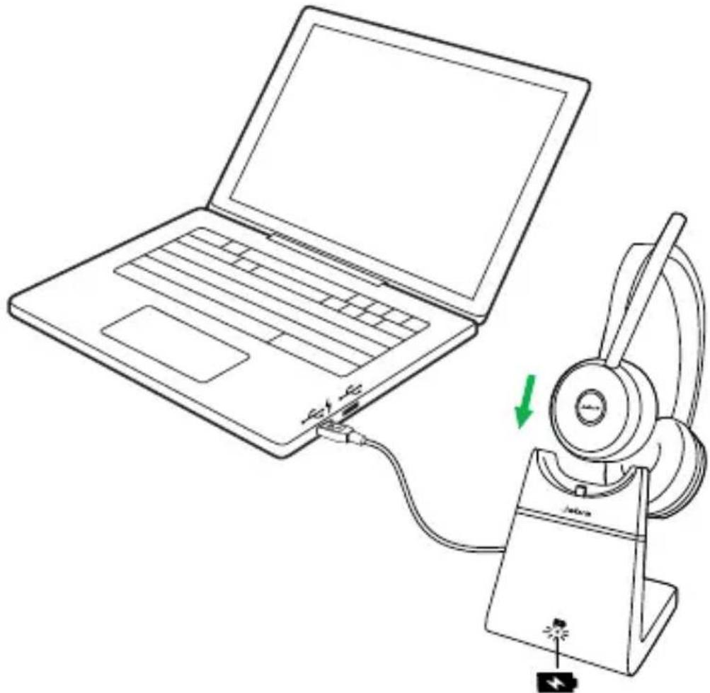 JABRA Evolve 75 - Utilisation du support de charge - 1
