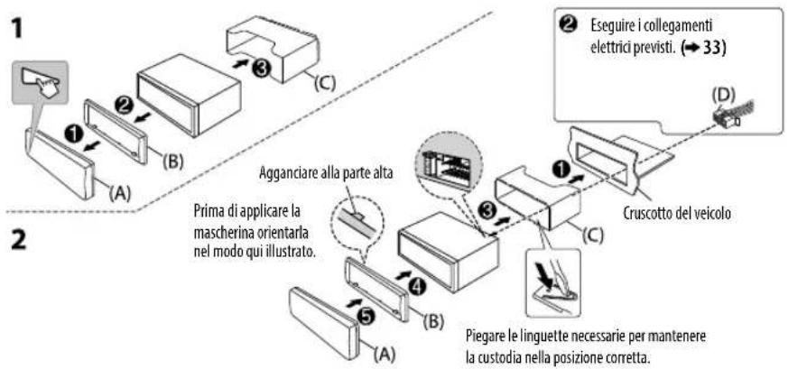 JVC KDX451DBT - Installazione dell'apparecchio (nel cruscotto) - 1