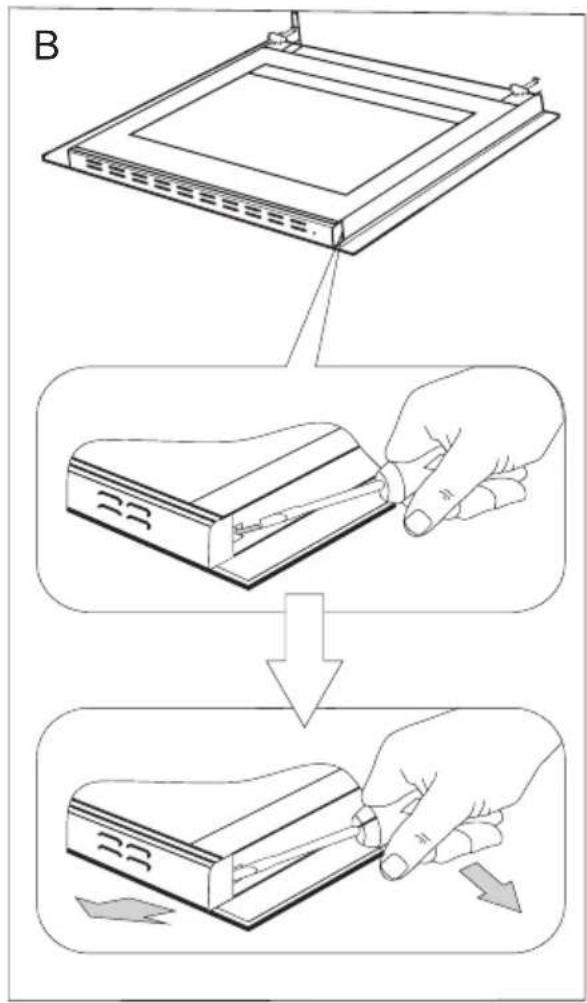 AMICA EHC 12713 E - Démontage de la vitre intérieure - 1