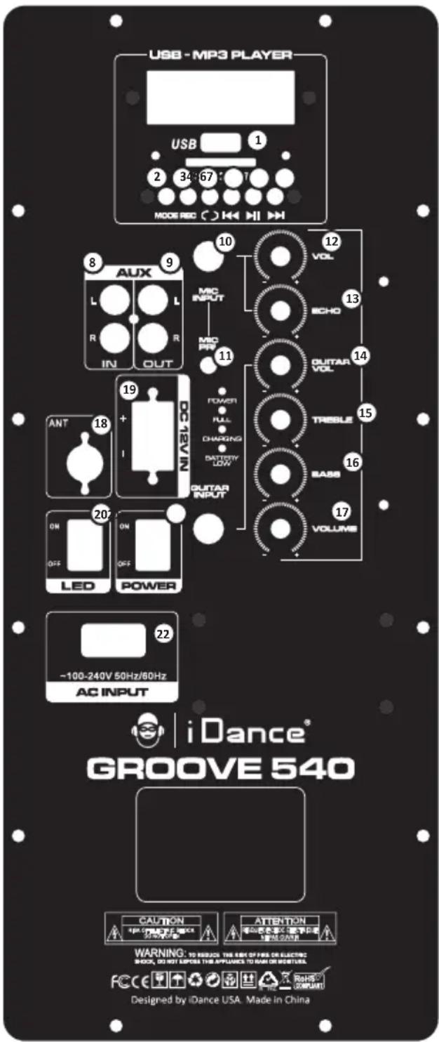iDance Groove 540 - (ROUGE = en cours de charge, VERT = complètement chargée) - 1