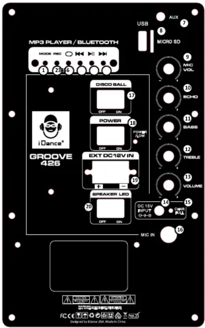 iDance Groove 426 - BELANGRIJKE OPMERKING M.B.T. VOEDING EN INTERNE BATTERIJ - 1