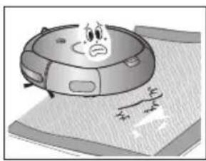 SAMSUNG SR8848 - Não utilize o aspirador robot em tapeles grossos. - 1