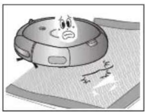 SAMSUNG SR8848 - No se pueda usar esta aspiradora robot en alfombras gruesas. - 1