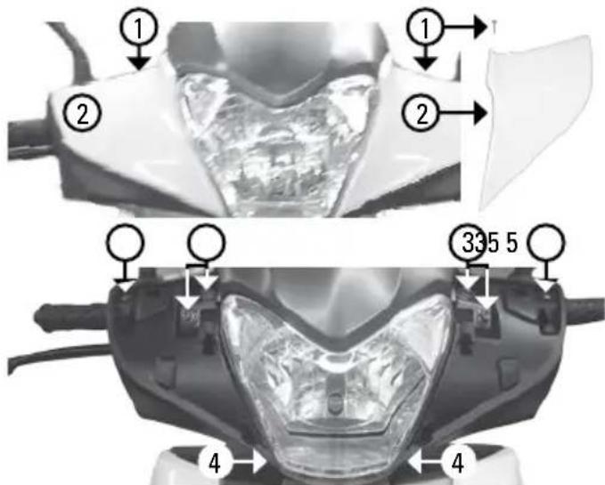Tell Logik 125 - Remplacement des ampoules des phares: - 1