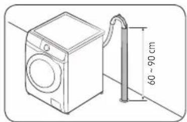 SAMSUNG WD80J5A10AW - PASO 5 Colocar la manguera de desagüe - 2